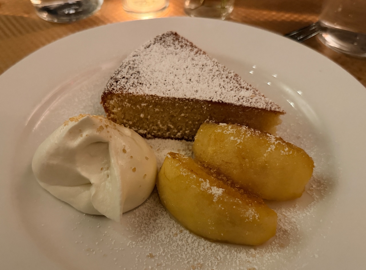 Almond cake at Canal House Station in Milford, NJ