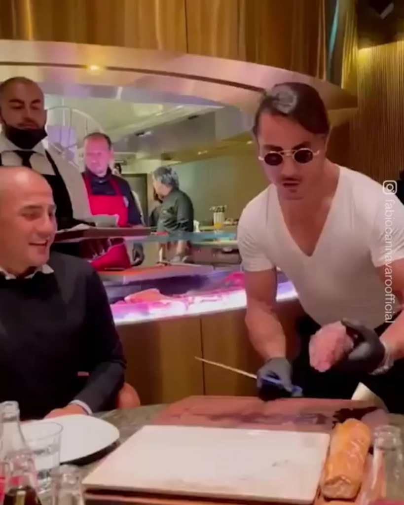 He acts like the steak is auditioning for a luxury commercial while he bathes it in butter and ego