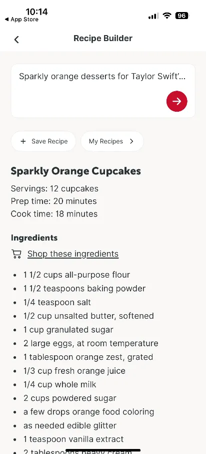 Screenshot of a grocer's app.