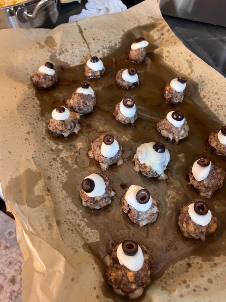 I was feeling festive and made some eyeballs meatballs and now no one wants to eat them 🤷‍♀️