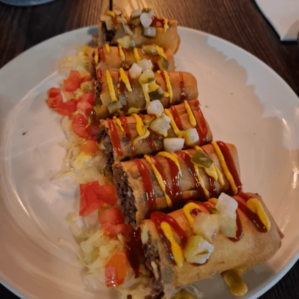 Cheeseburger spring rolls go hard