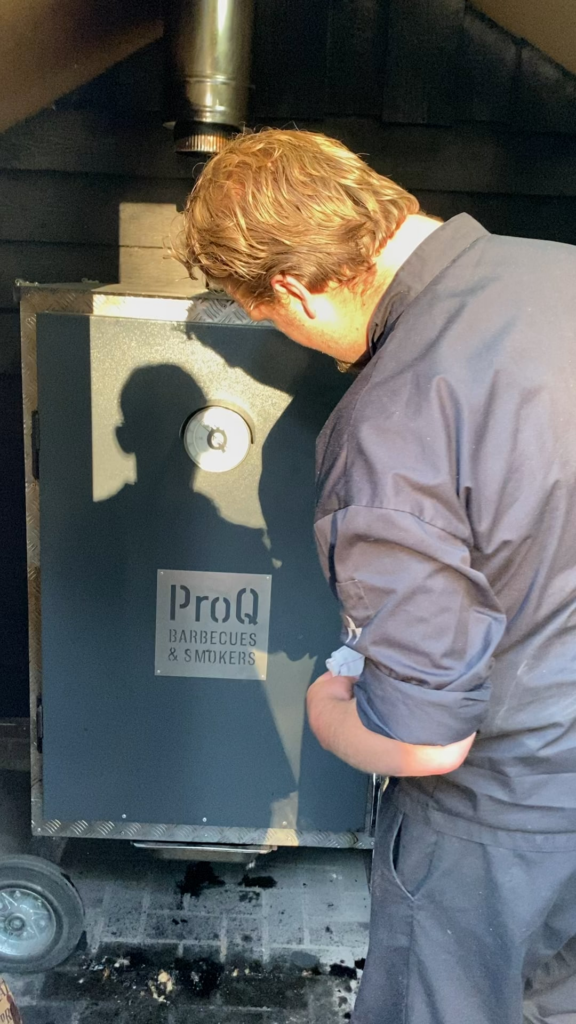 Wrapping of two chucks of 12 pounds each, who where 24 hours in the smoker.