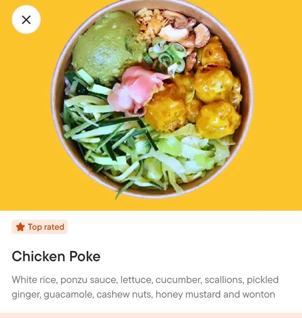 calories in chicken poke bowl?