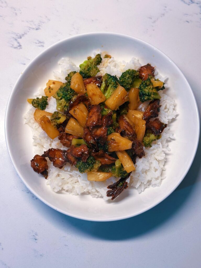 broccoli pineapple teriyaki