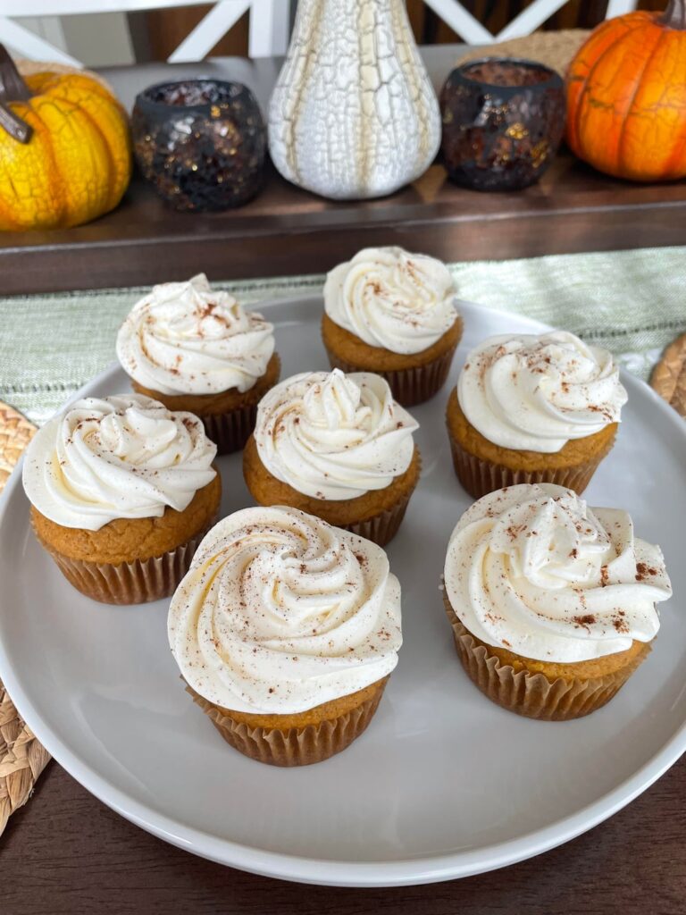 Pumpkin Spice Cupcakes with Cream Cheese Frosting