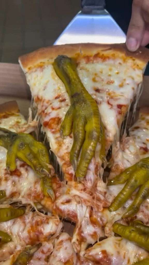 Chicken feet pizza