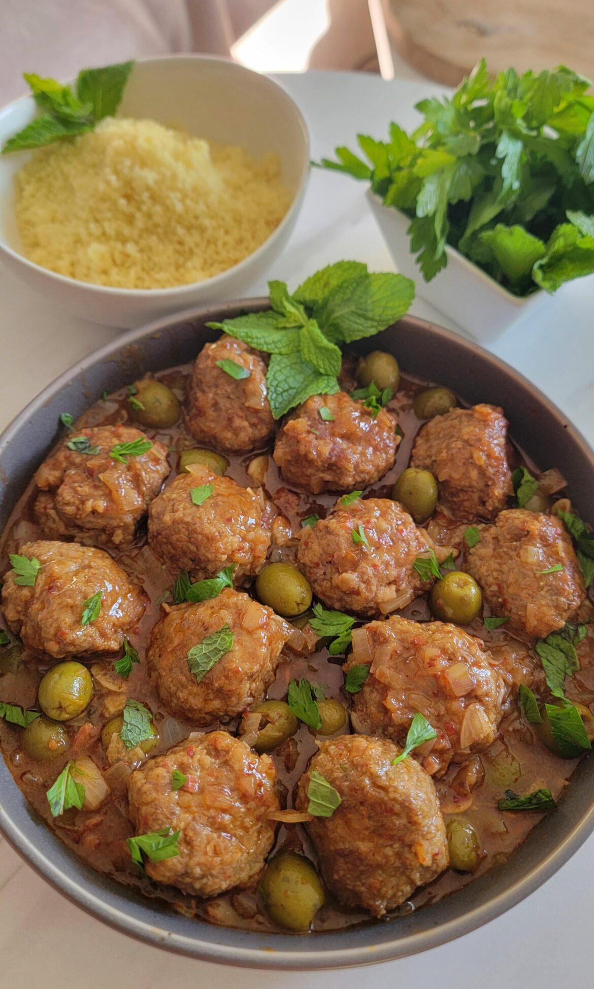 I Made Meatball Tagine With Harissa, Green Olives, and Dates