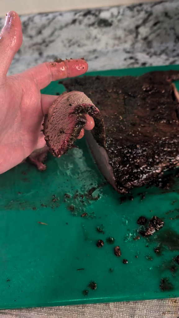 Smoked a brisket for a family that just had a baby. I'm pleased with how it turned out.