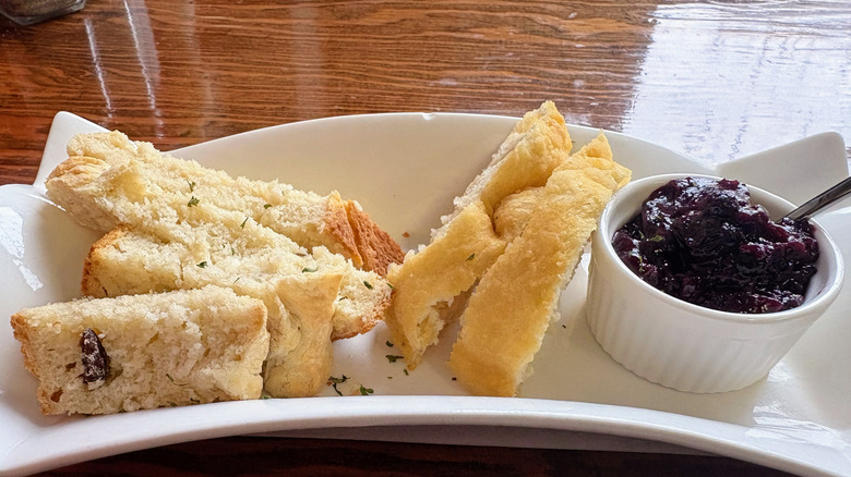 pieces of bannock with jam