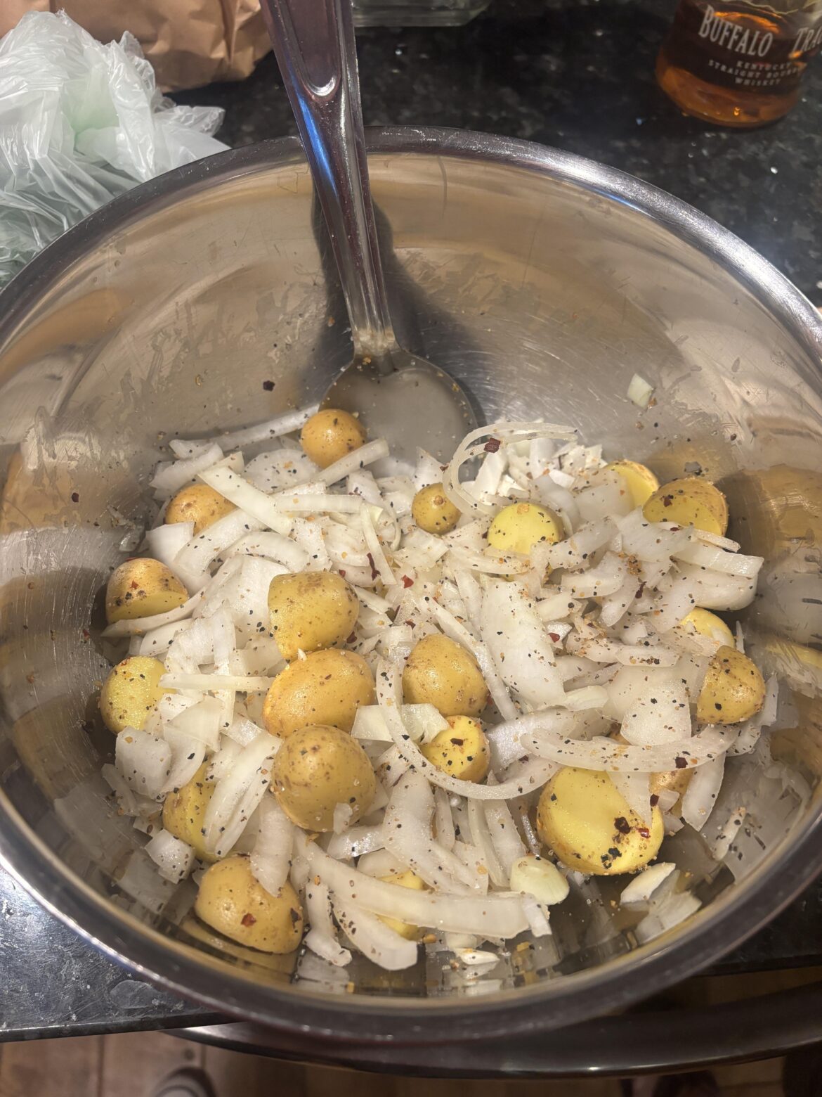 Making some onions with a side of potatoes, what am I missing?
