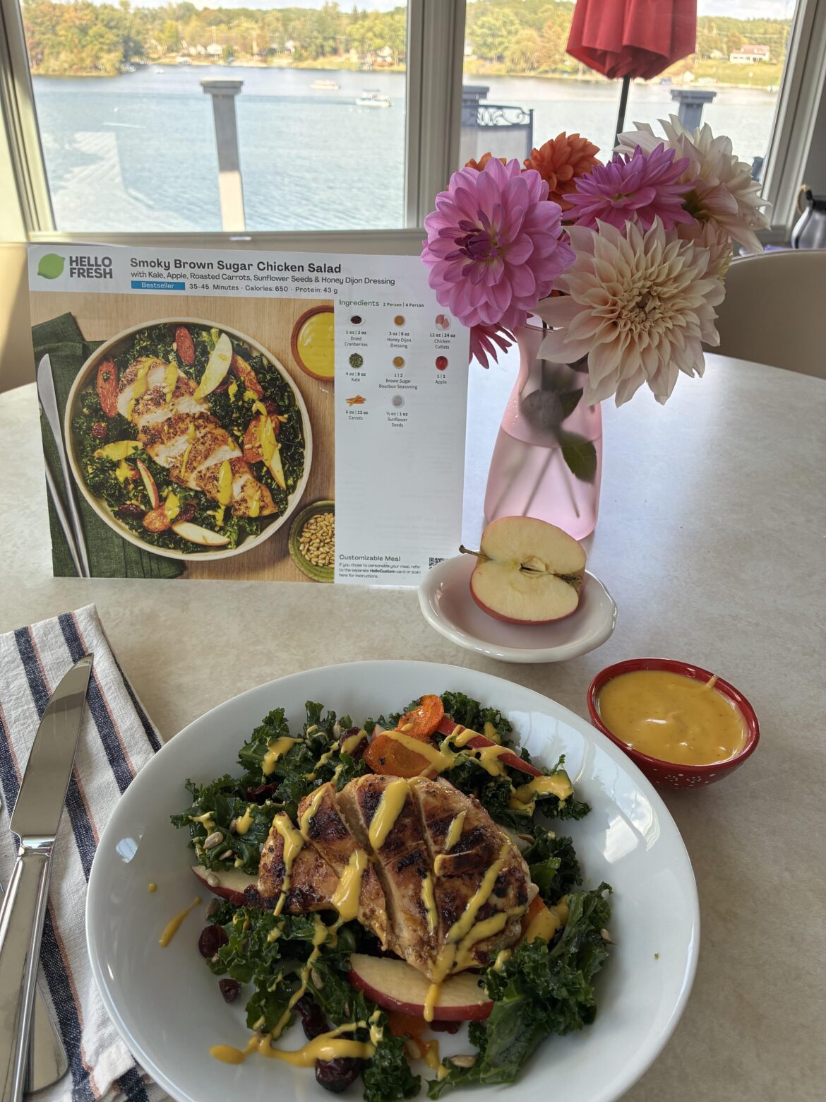 Brown sugar Chicken Kale salad.  😋