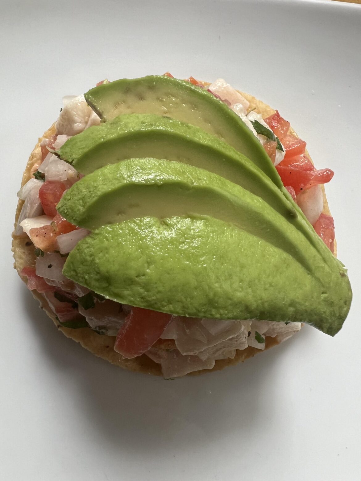 This pescado tostada in Tulum, Mexico looked too good to eat!