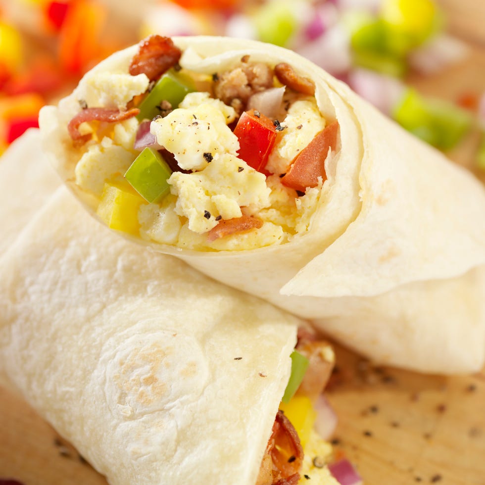 breakfast burrito with scrambled eggs