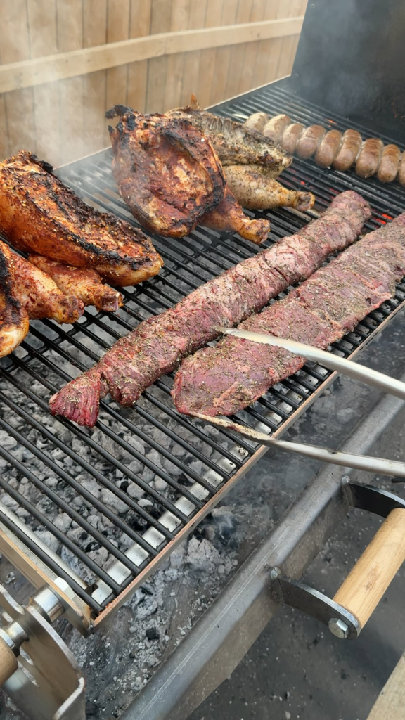 Grilling Skirt Steak, Spatchcock Chickens & Skewered Sausages on the Gaucho! Grilling Skirt Steak, Spatchcock Chickens & Skewered Sausages on the Gaucho!