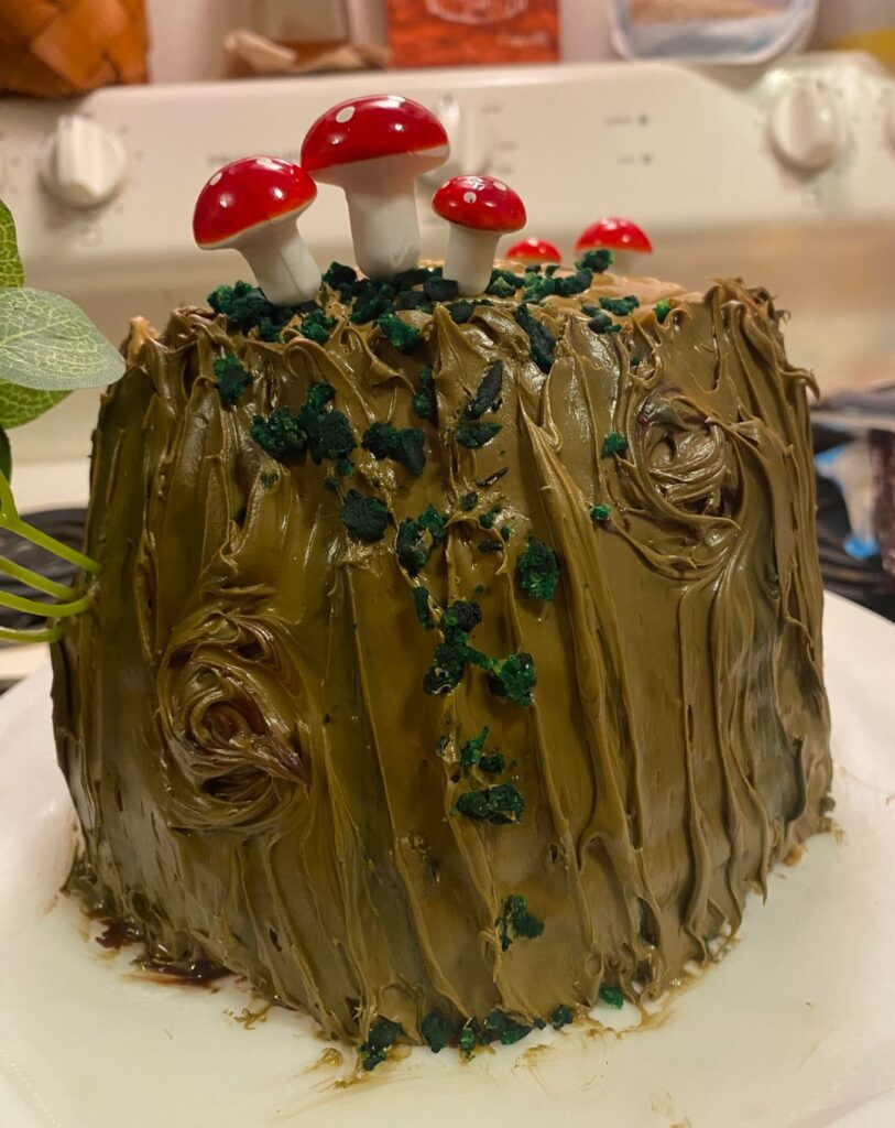 Practice attempt for a baby shower cake.  They have a storybook theme going.  It’s crooked  but I can fix it for next time. ☺️