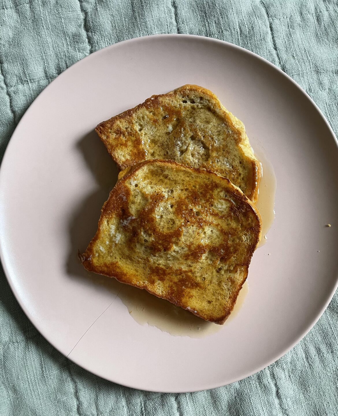 I made french toast yesterday and had leftover batter this for this morning too