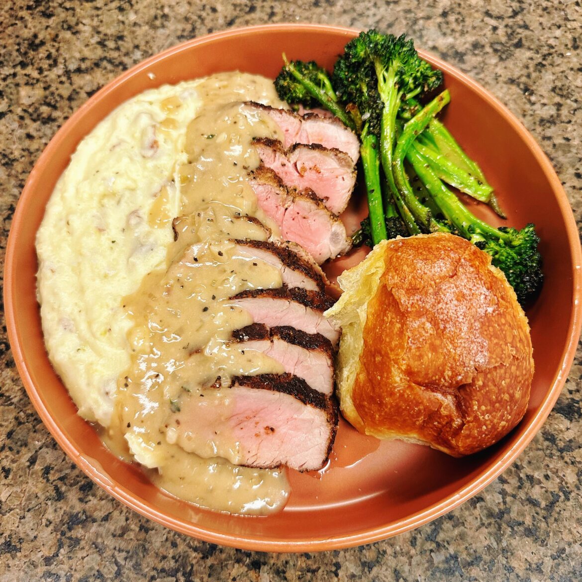 Pork tenderloin at 127 degrees for three hours.