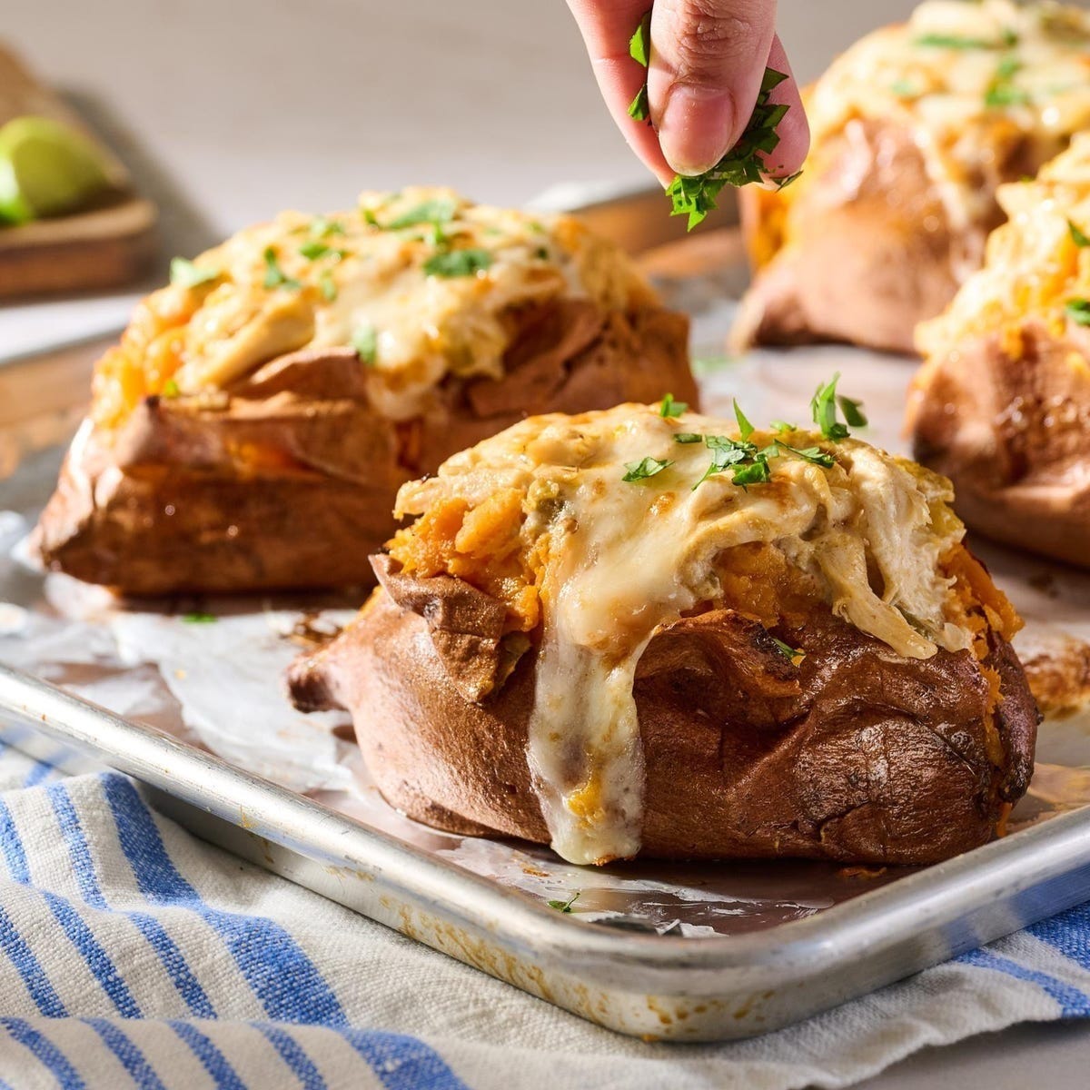 cozy recipes to cook in october stuffed sweet potatoes