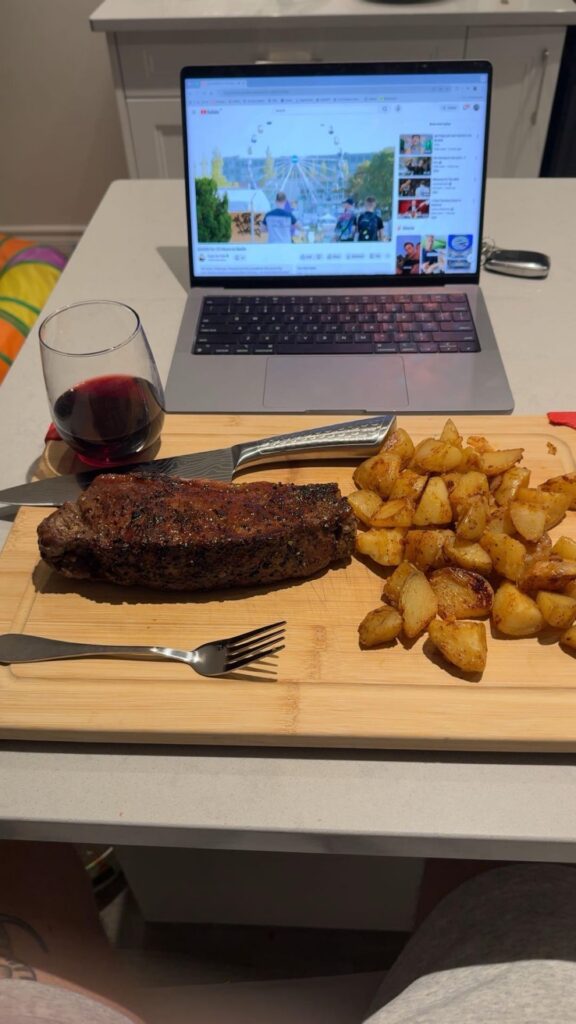 2 inch thick prime strip revered seared.