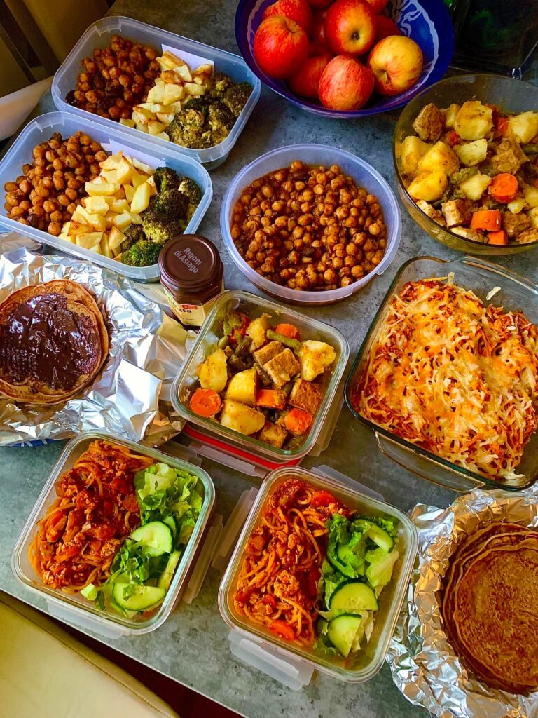 Vegan meal preps for work from the past two weeks