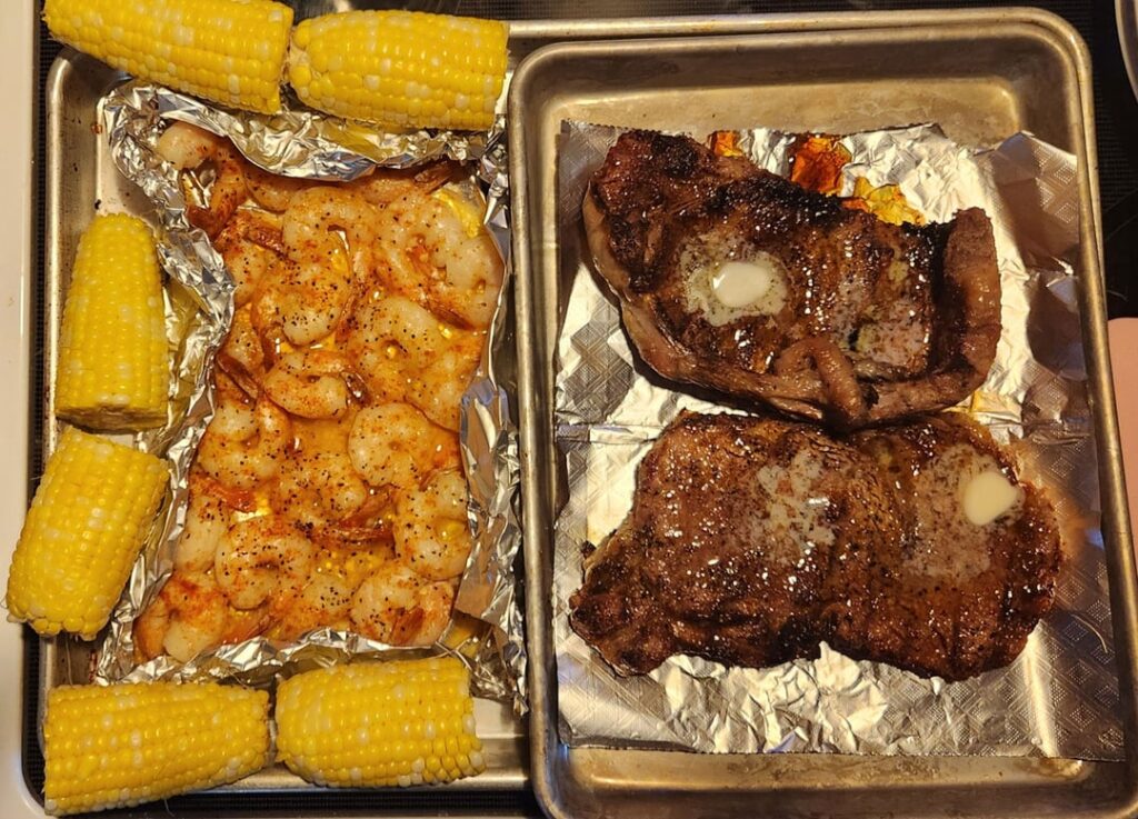 What’s Grill’n Gang? Ribeyes, Shrimp & Corn Here! What's Grill'n Gang? Ribeyes, Shrimp & Corn Here!