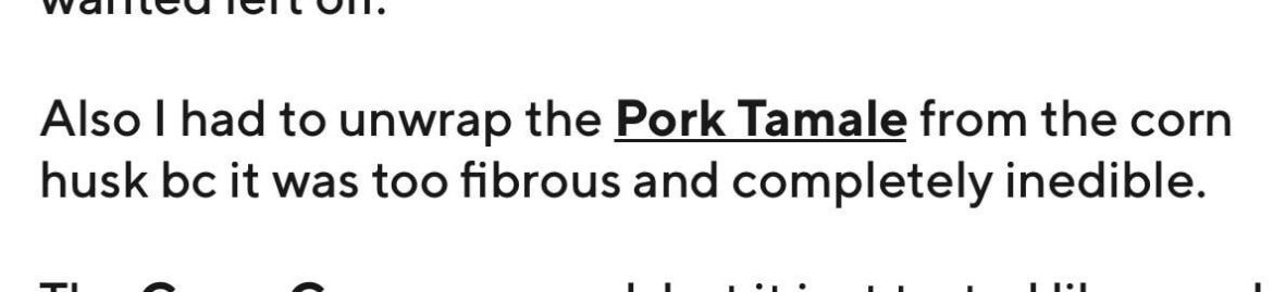 Hilarious review for a tamale I saw tonight that I had to share somewhere