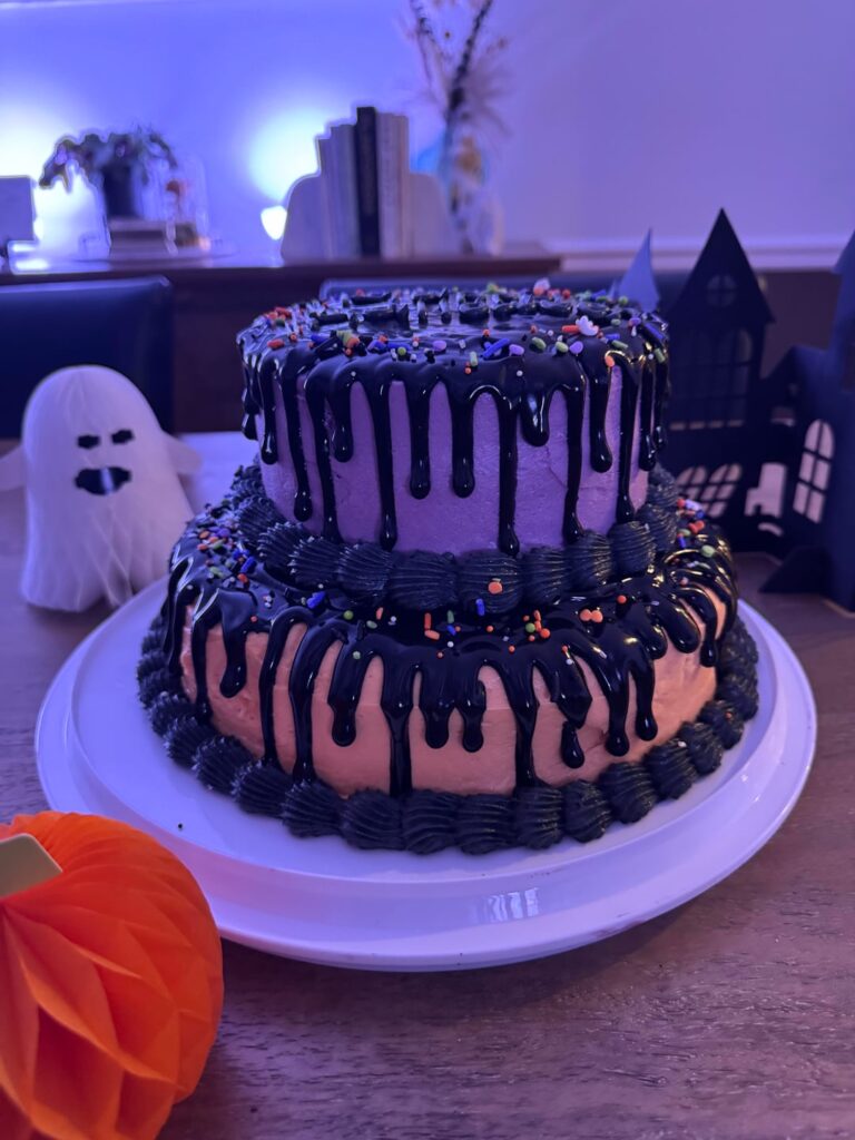 13-year-old made a Halloween cake for her class. 13-year-old made a Halloween cake for her class.