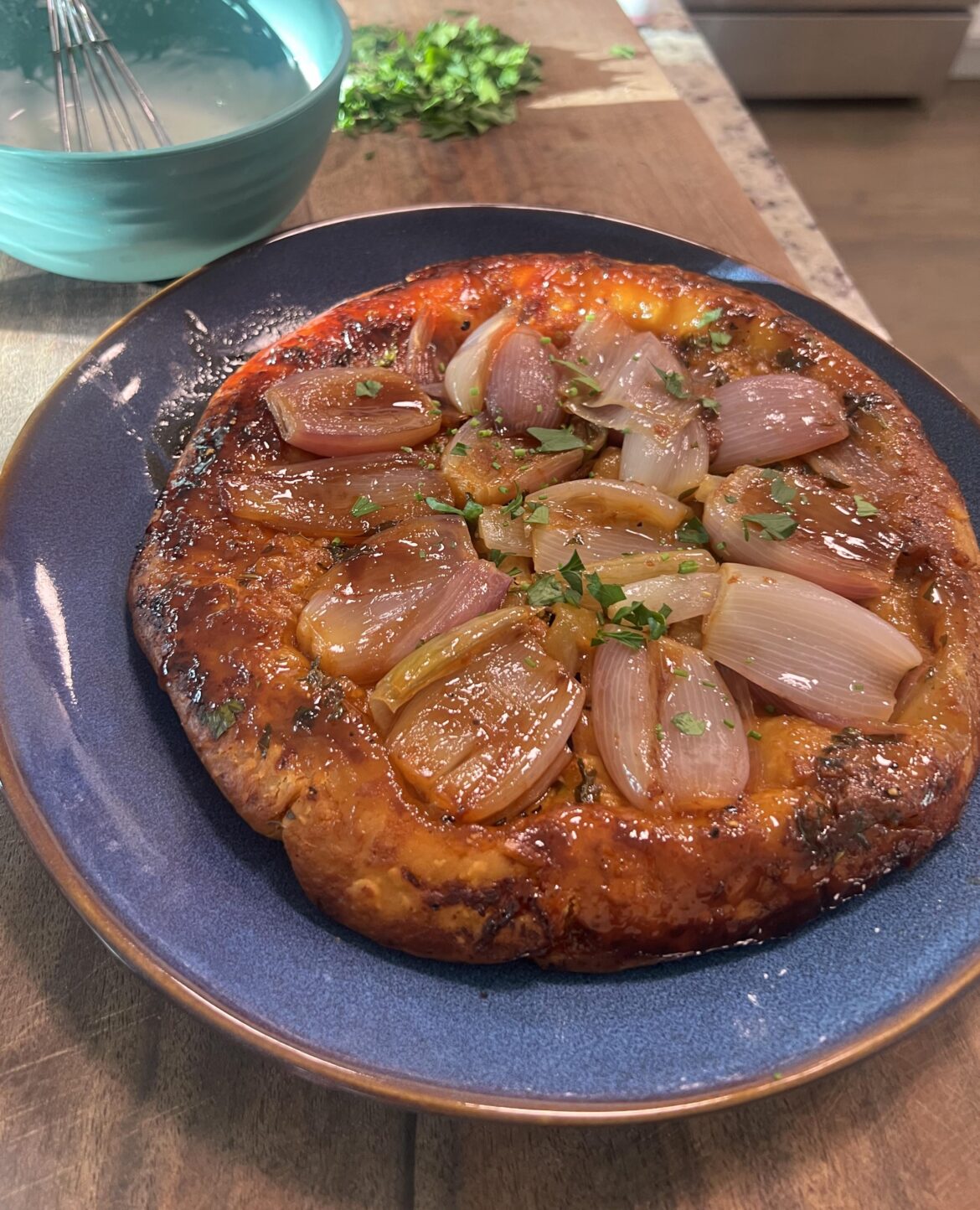 I saw one so I’m posting mine, shallot tarte tatin.