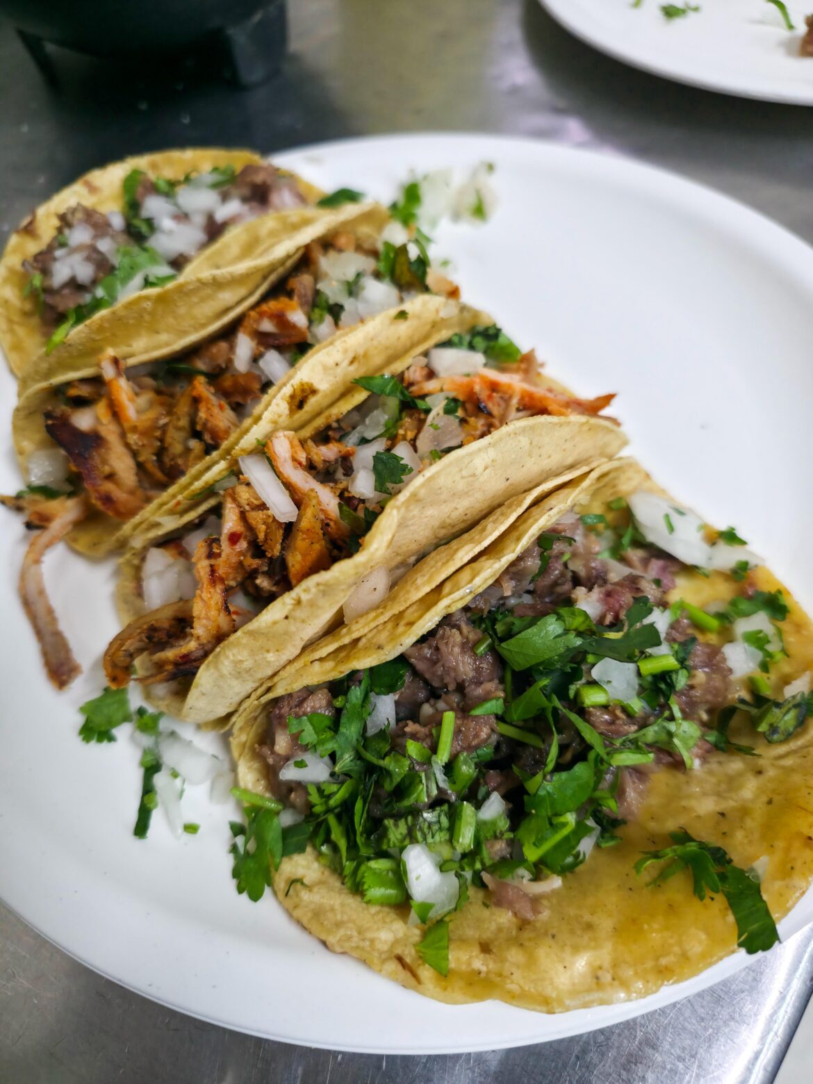 Tacos al pastor and steak tacos from Tacos Don Luis – León, Mexico