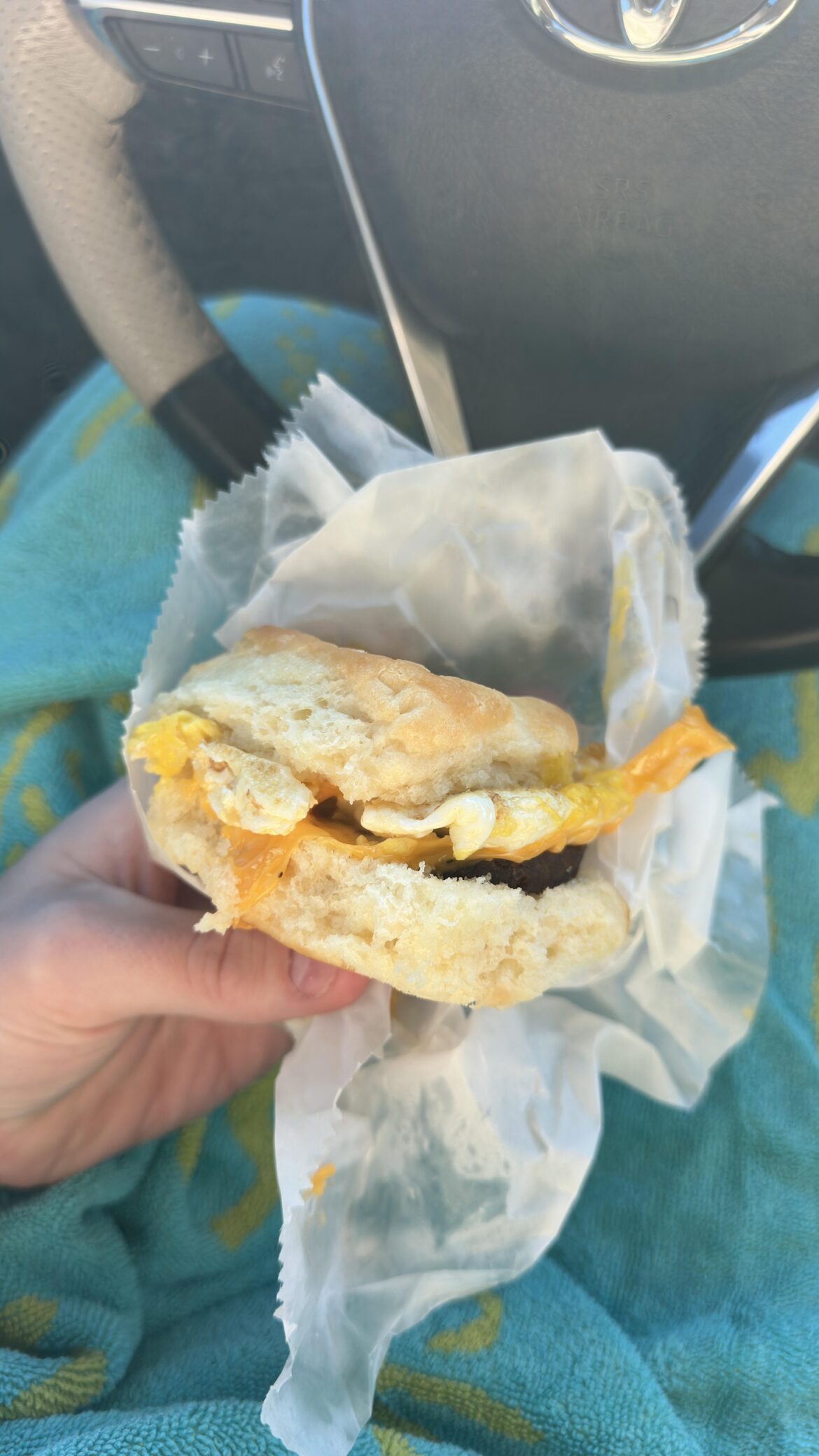 Sausage egg and cheese from a middle of nowhere Mississippi gas station