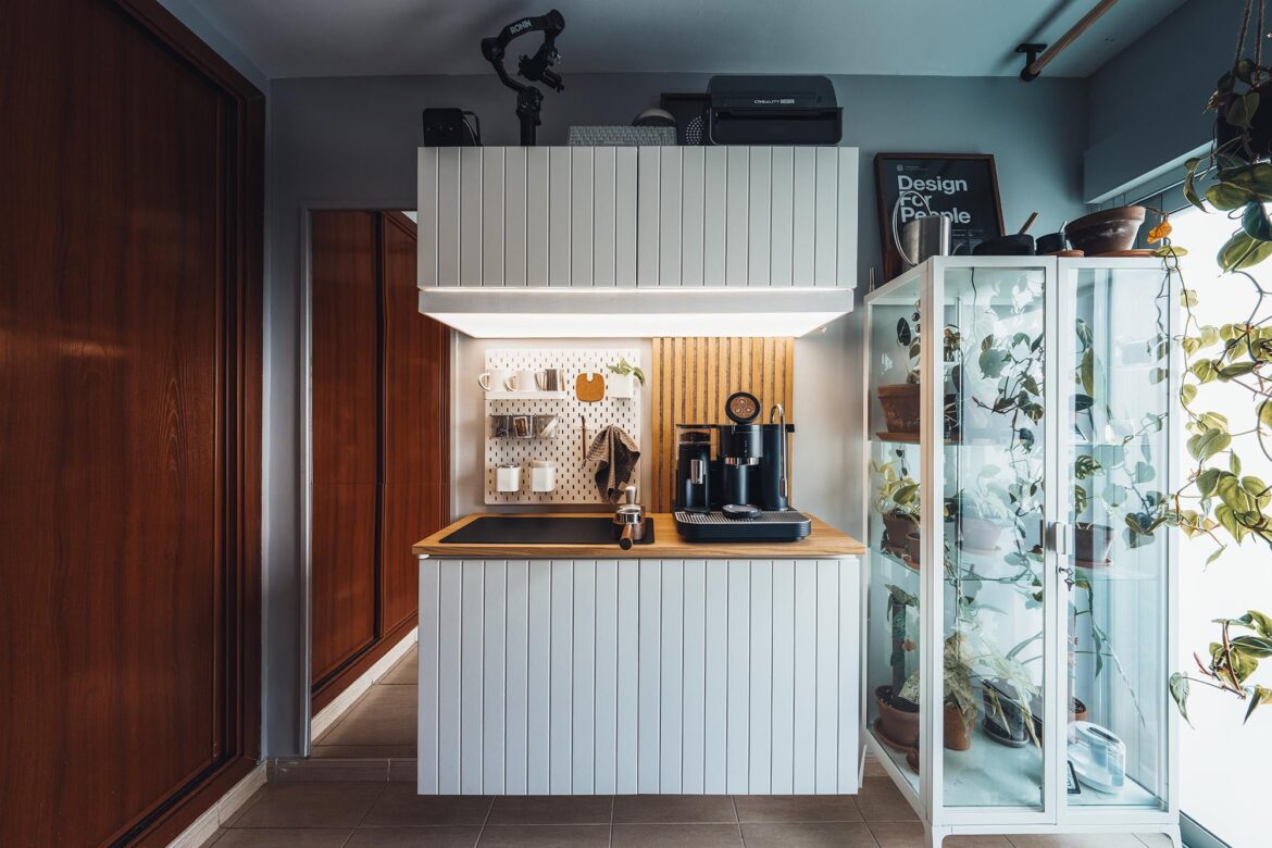 Turned some IKEA BESTA cabinets into a full espresso bar for my home office