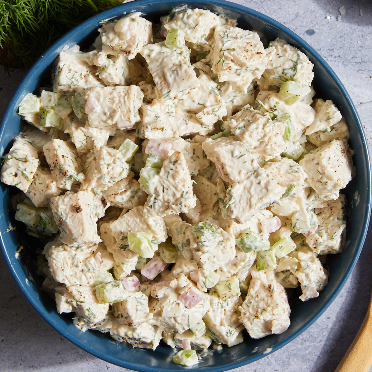 turkey salad with dill, celery, and shallots