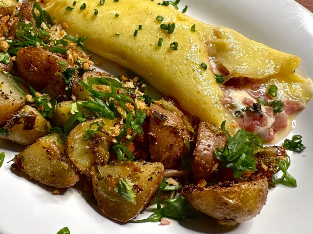 Omelette and home fries