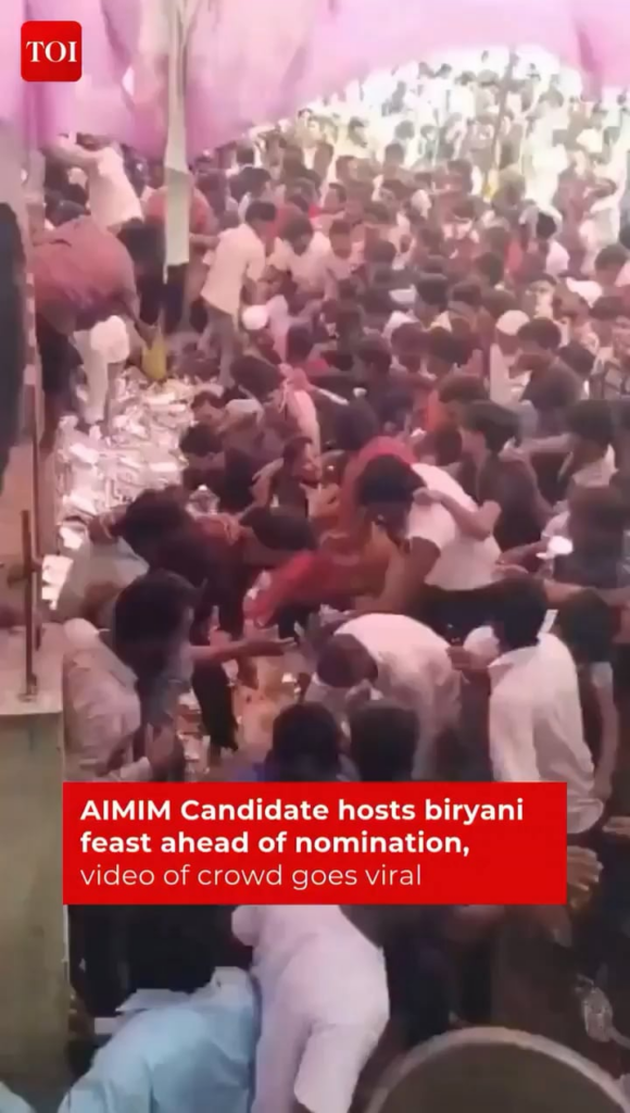 Biryani buffet with feet on the side