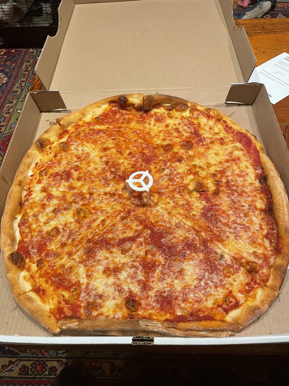 A large cheese pizza just for me. Happy Saturday y’all! 🍕