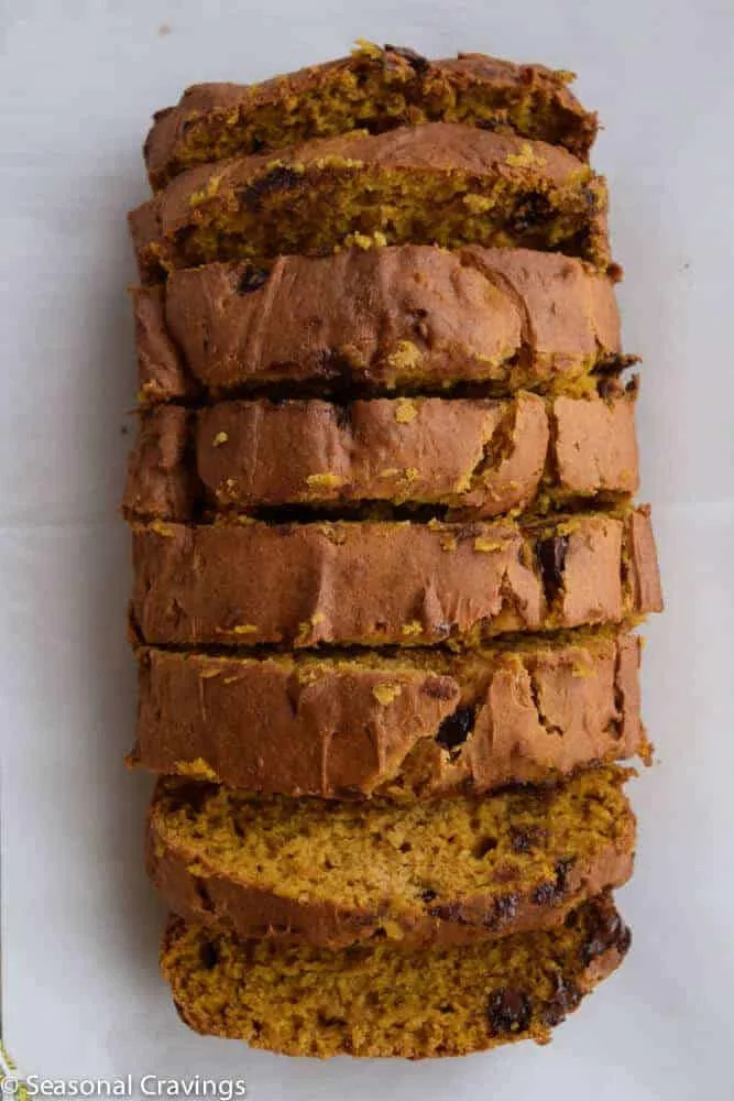 A close up shot pumpkin bread