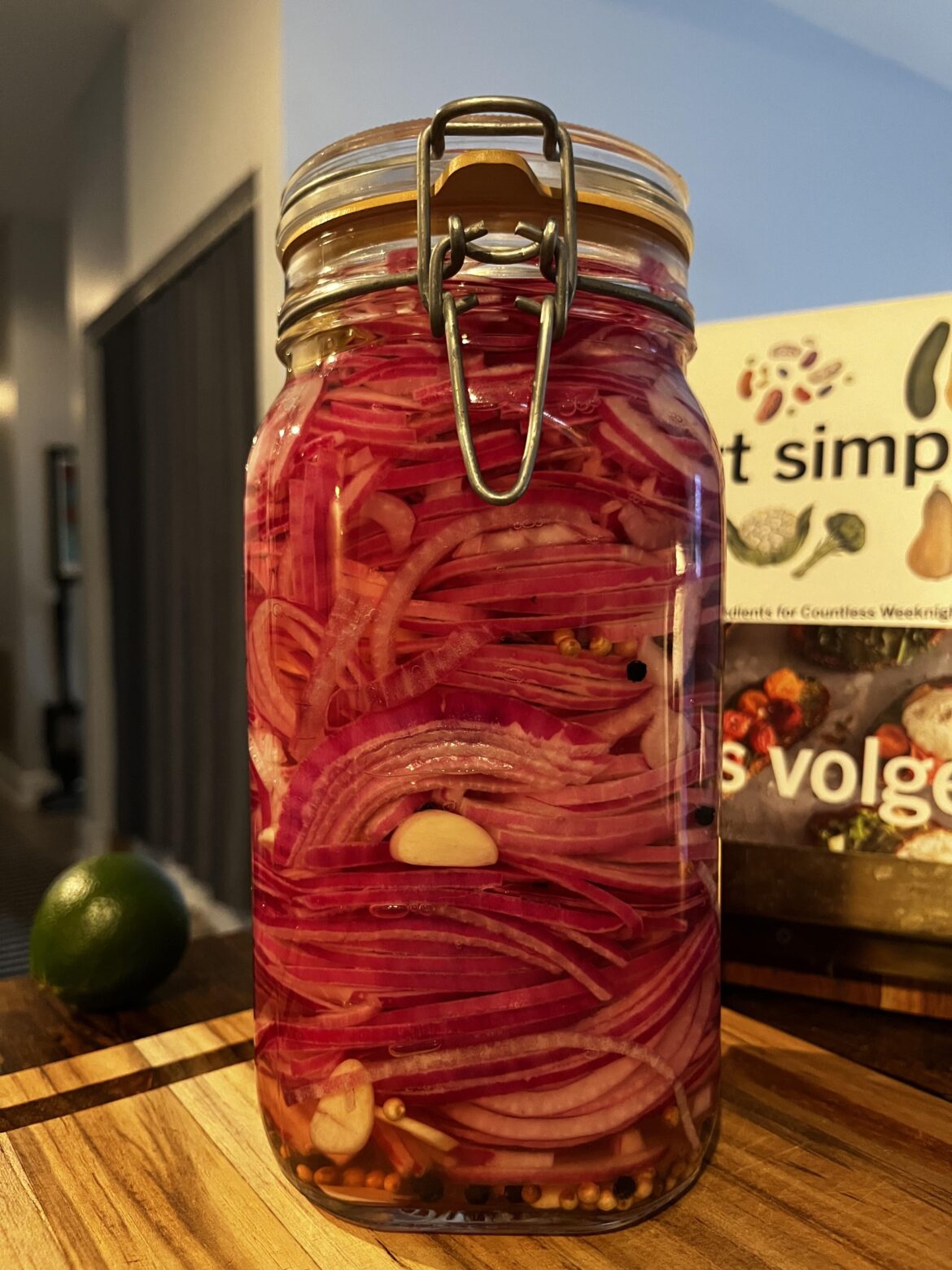 Pickled red onions for ONE.