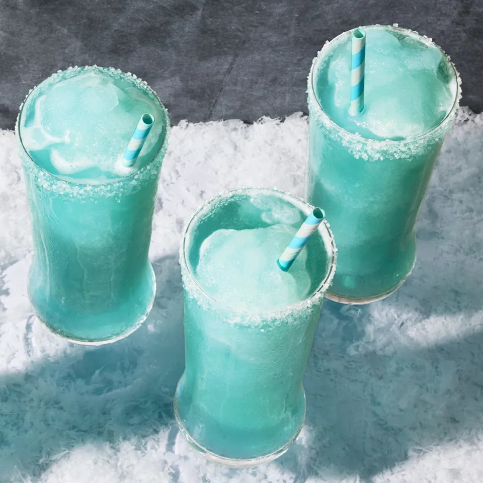 blue cocktail in a glass