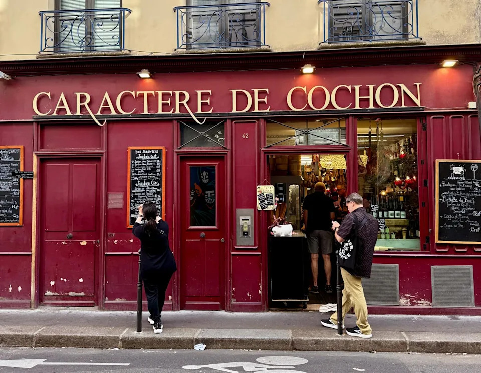 The exterior of Caractère de Cochon in Paris.
