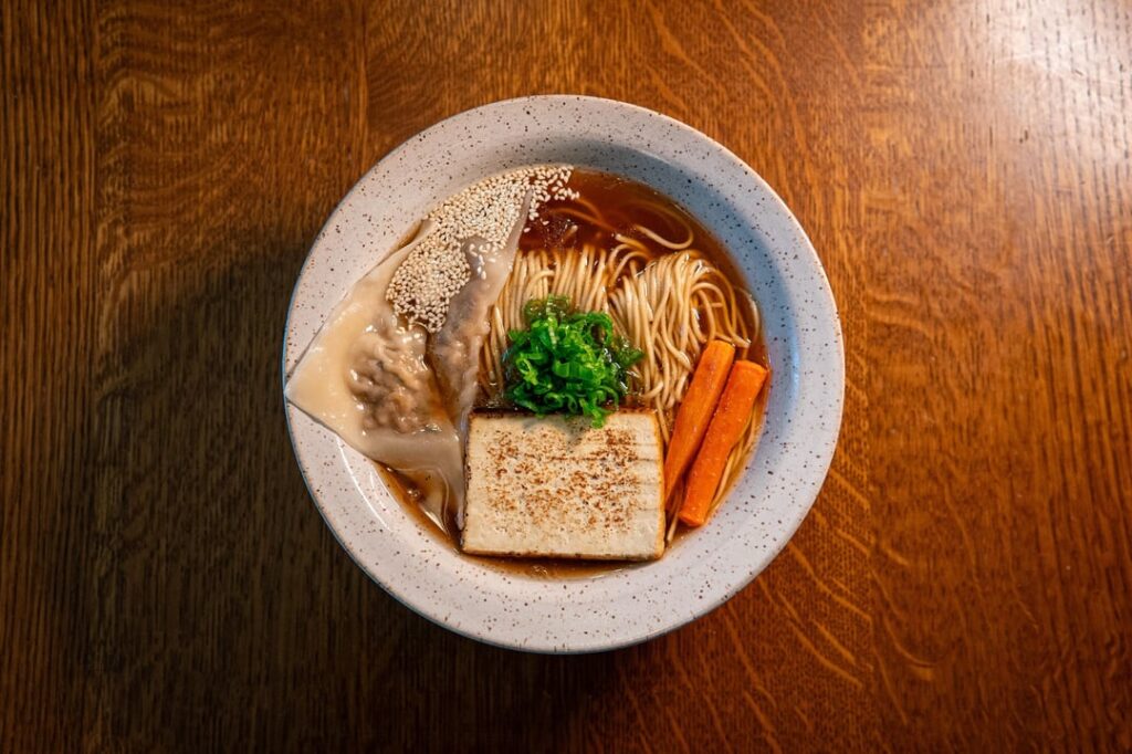 Test bowl for vegan ramen pop-up