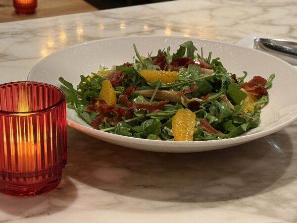 Food: Porchetta Con Insalata - Crispy porchetta, arugula, fennel, citrus, white balsamic and tangerine extra virgin olive oil