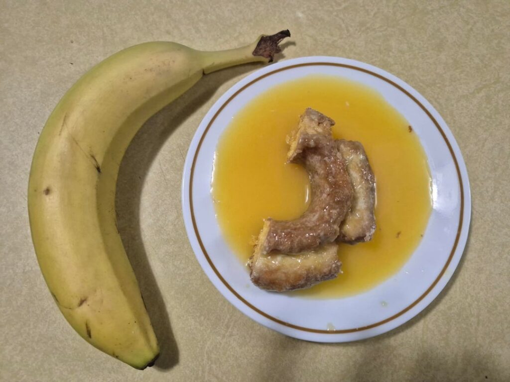 The orange juice moistened donut is really good, actually.