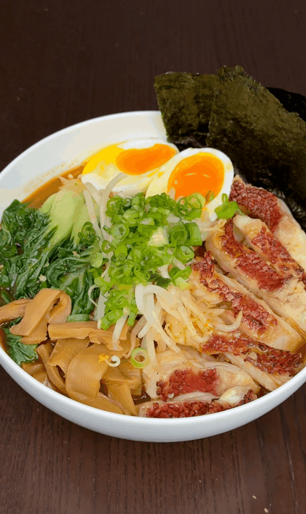 Caught in CA Ep. 19: Charred Seafood Ramen made with my spearfishing catch. Video in comments!