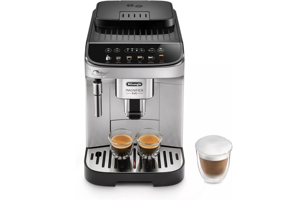 
De'Longhi Magnifica Evo Espresso Machine | Automatic, Manual Milk Frother, Built-in Grinder | Latte, Cappuccino, Iced Coffee | ECAM29043SB
