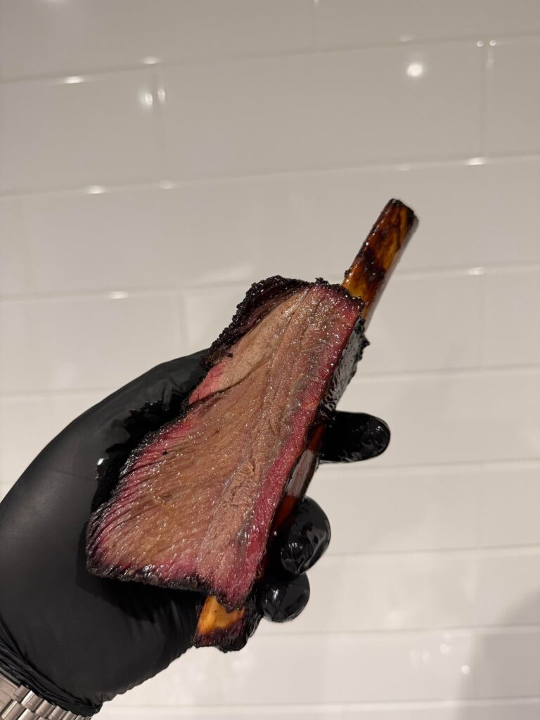 Beef ribs smoked on the Weber Kettle