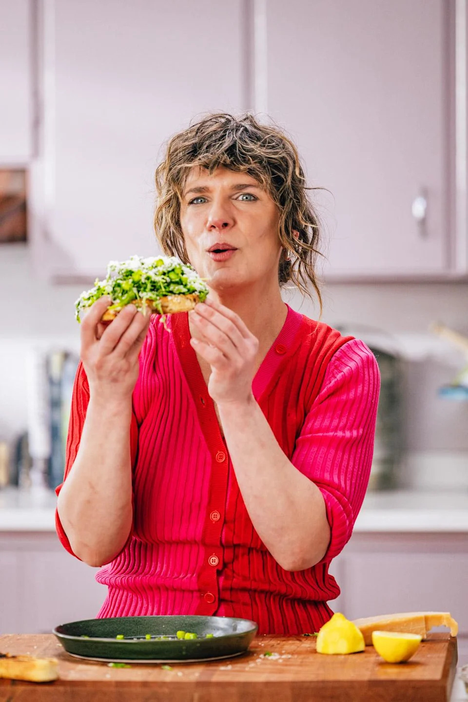 Vivian Howard eating food