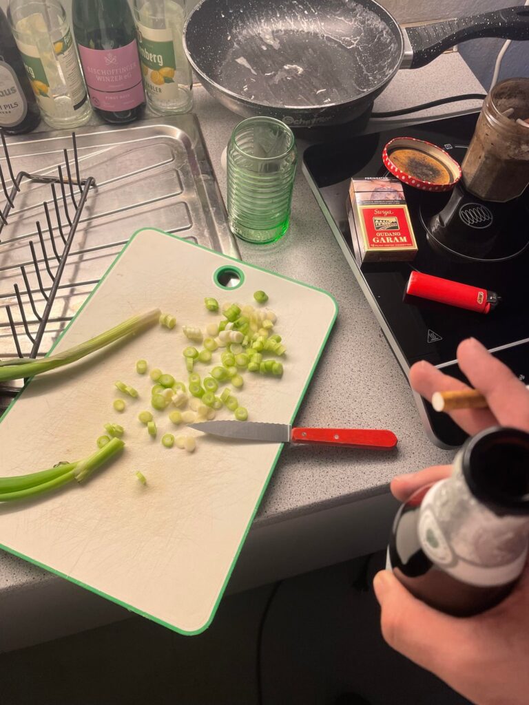 First time making fried rice while wasted.