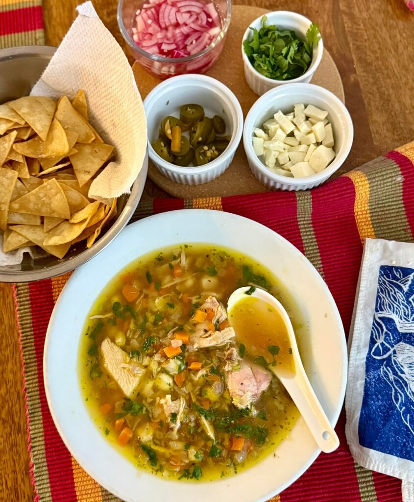 Turkey soup with all the fixings
