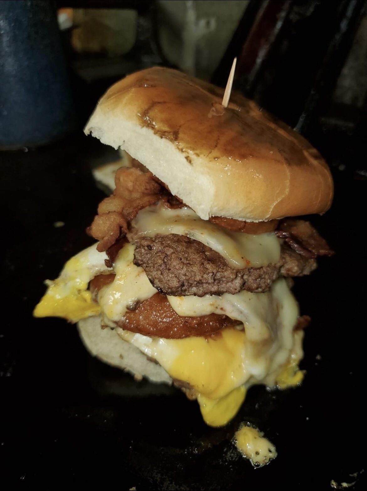 Just a bacon, pepperjack cheese, egg burger I made at my little restaurant.