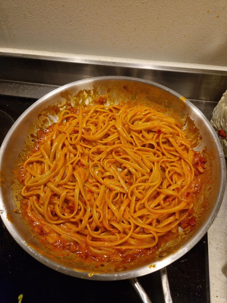 Linguine with Calabrian chillis